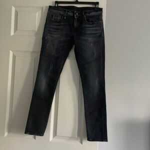 R13 black Kate skinny distressed jeans 28